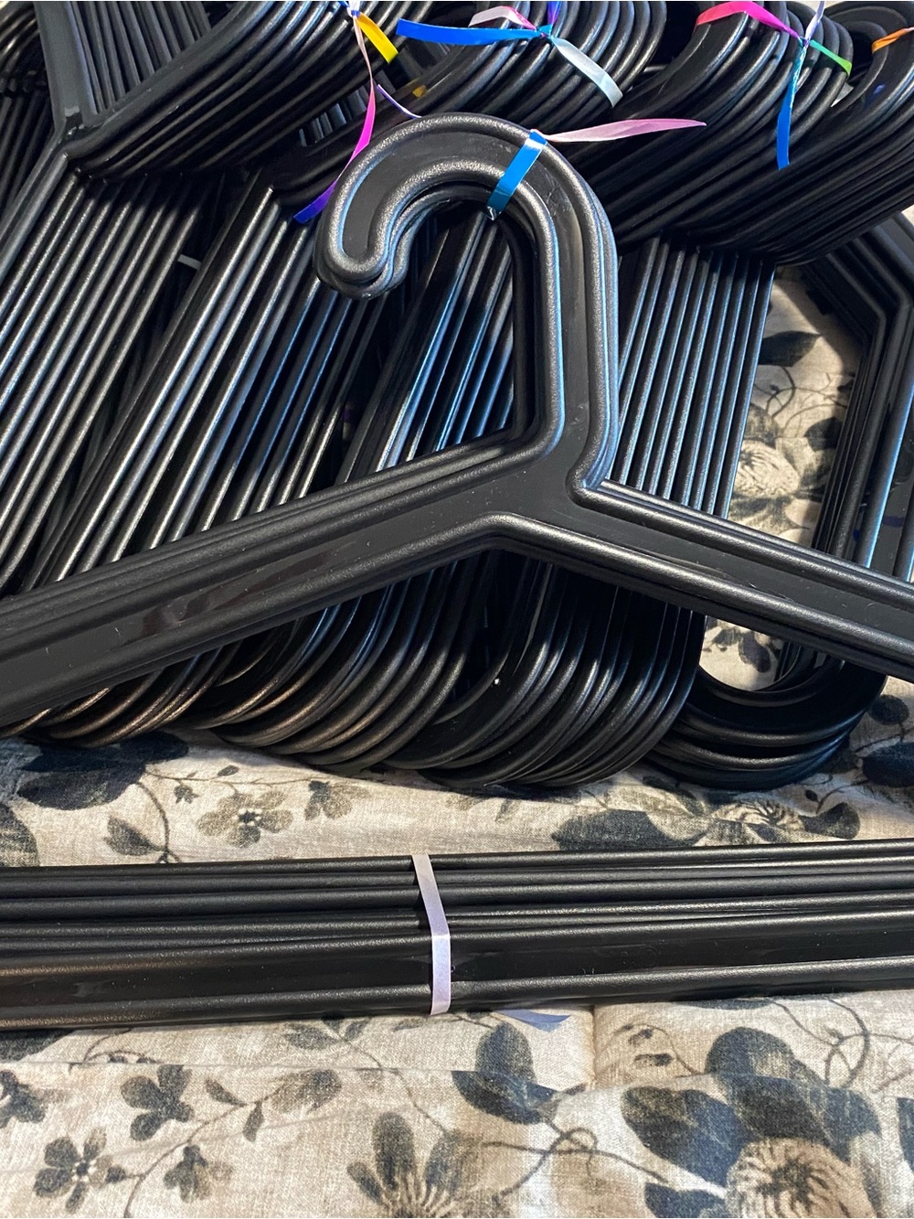 IKEA Black Plastic Clothes Hangers Pack with Colored Tags
